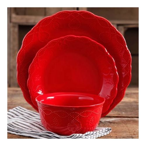  The Pioneer Woman Cowgirl Lace 12-Piece Dinnerware Set