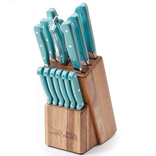  The Pioneer Woman 14-Piece Turquoise Cowboy Rustic Durable Stainless Steel While The Colorful, Ergonomic Handles Provide Both Aesthetic Appeal And Comfort Cutlery Set