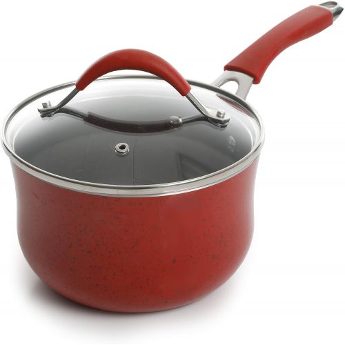  The Pioneer Woman Vintage Speckle 10-Piece Non-Stick Pre-Seasoned Cookware Set (Red)