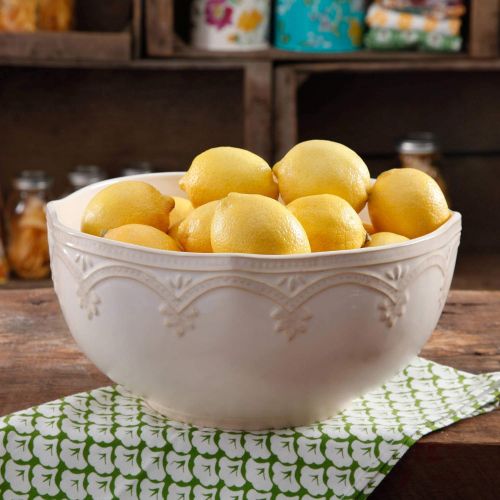  The Pioneer Woman Farmhouse Lace 10 Linen Serving Bowl