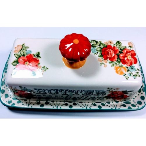  The Pioneer Woman Vintage Floral Butter Dish Stoneware