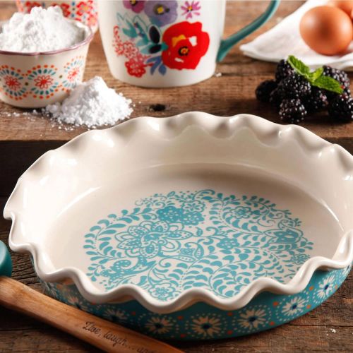  The Pioneer Woman 9 Inch Stoneware Pie Dish (1): Kitchen & Dining