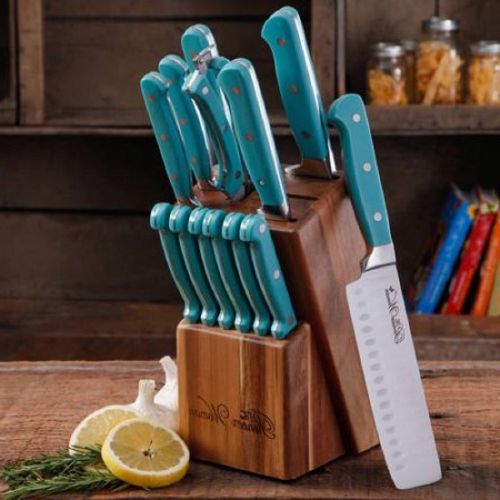  The Pioneer Woman 14-Piece Turquoise Cowboy Rustic Durable Stainless Steel While The Colorful, Ergonomic Handles Provide Both Aesthetic Appeal And Comfort Cutlery Set