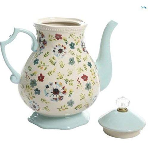  The Pioneer Womans The Pioneer Woman Stoneware Kari 2.4 Quart Stylish Floral Tea Pot