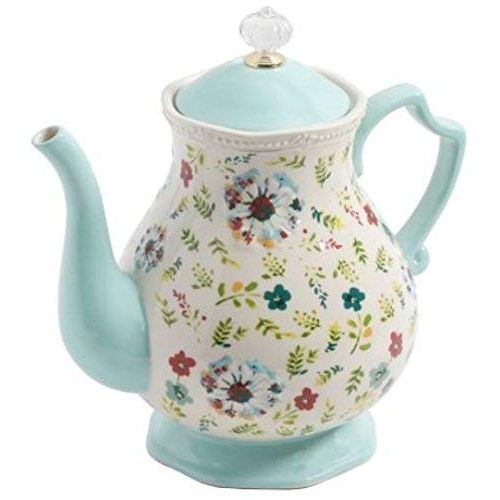  The Pioneer Womans The Pioneer Woman Stoneware Kari 2.4 Quart Stylish Floral Tea Pot