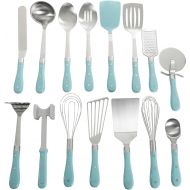 The Pioneer Women Pioneer Woman Frontier Teal Blue 15 Pc Set Kitchen Tool Stainless Steel Spoon Whisk Spatula Set