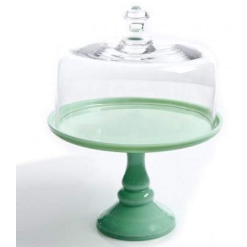  The Pioneer Women The Pioneer Woman Timeless Beauty 10 Cake Stand with Glass Cover, Glass construction, Green and Clear (1)