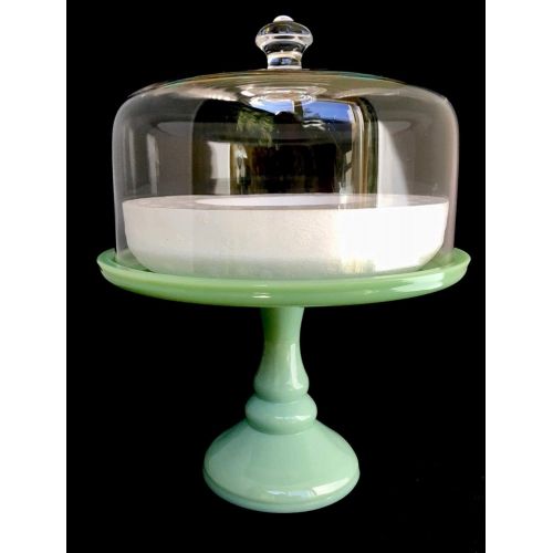  The Pioneer Women The Pioneer Woman Timeless Beauty 10 Cake Stand with Glass Cover, Glass construction, Green and Clear (1)