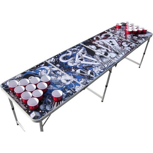  [아마존베스트]The Pong Squad Tattoo Portable Beer Pong Table with Holes