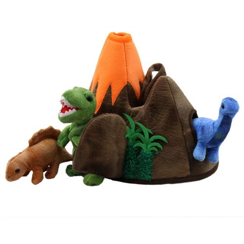  The Puppet Company Hide-Away Puppets Dinosaur Volcano Finger Puppet Set