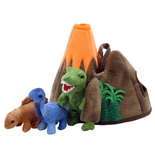  The Puppet Company Hide-Away Puppets Dinosaur Volcano Finger Puppet Set