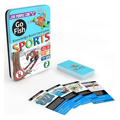  The Purple Cow Go Fish! - Sports - The Classic Card Game with a General Knowledge Boost for Kids & Families Ages 6+