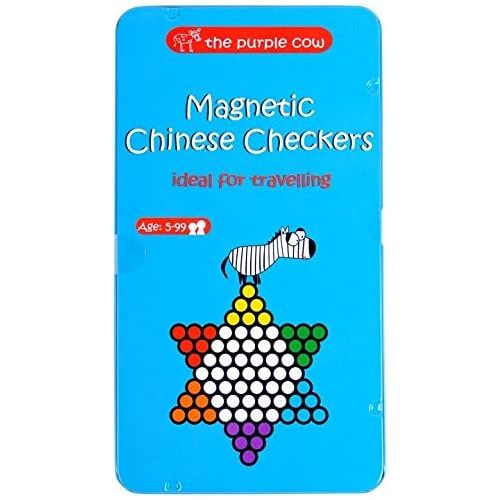  [아마존베스트]The Purple Cow- Magnetic, Lightweight, Travel Size Chinese Checkers Board Game for Kids and Adults. Classic Game with a Modern Twist.