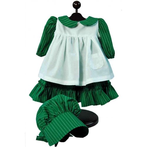  The Queens Treasures Little House On The Prairie Child Size Apron & Bonnet with 3pc 18 Doll Prairie Outfit Play Along Set Fits American Girl