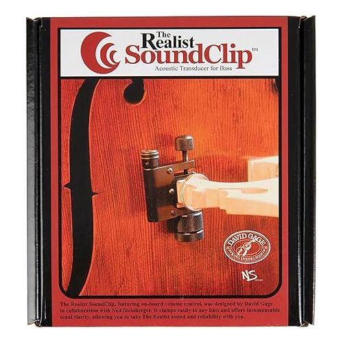  The Realist RLSTSC - SoundClip Pickup for Double Bass - Portable Great For Travel - Clamps Easily Onto Bridge - Onboard Volume Control - Unique Weight System Modulates Tone - USA Made