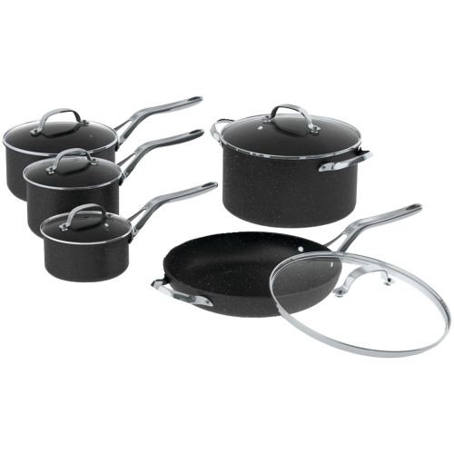  The Rock By Starfrit 060319-001-0000 10PC Set With Steel Handles, The Rock By Starfrit 060743-003-0000 One Pot 5QT Dutch Oven & The Rock By Starfrit 060742-002-0000 One Pot 7.2QT S