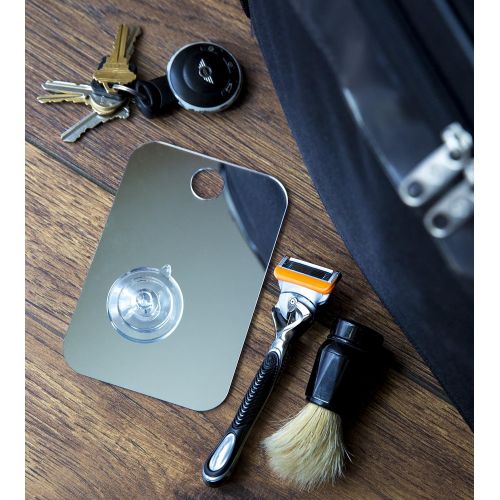  The Shave Well Company Fog-Free Travel Mirror for Shaving | Fogless Bathroom Mirror with Removable Wall Suction | Small, Portable, Handheld for Makeup