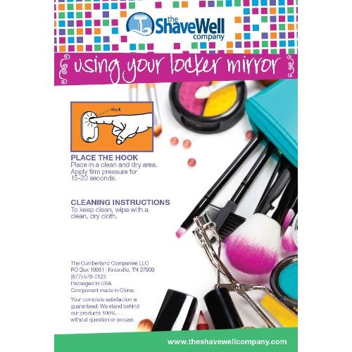  The Shave Well Company The Shave Well Locker Mirror - Shatterproof Personal Mirror - Unbreakable Hanging Mirror -...