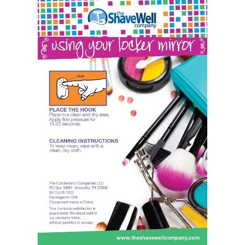  The Shave Well Company The Shave Well Locker Mirror - 2 pack - Shatterproof Personal Mirror - Unbreakable Hanging Mirror - Locker Accessor