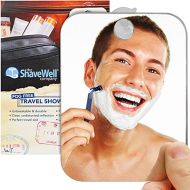 The Shave Well Company Fog-Free Travel Mirror for Shaving | Fogless Bathroom Mirror with Removable Wall Suction | Small, Portable, Handheld for Makeup