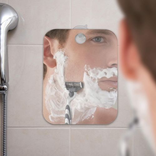  The Shave Well Company Fog-Free Travel Mirror for Shaving | Fogless Bathroom Mirror with Removable Wall Suction | Small, Portable, Handheld for Makeup