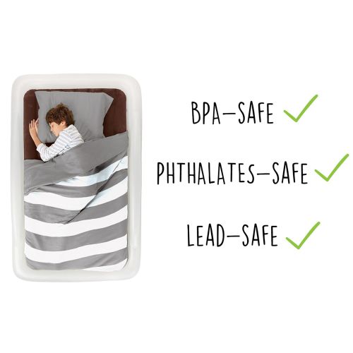  [아마존베스트]The Shrunks Sleepover Travel Bed Portable Inflatable Air Mattress Bed for Familes for Travel or Home Use, White, Twin Size 78 by 43 inches