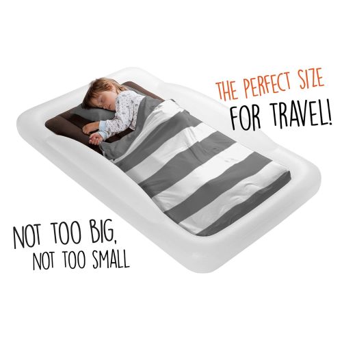 [아마존베스트]The Shrunks Sleepover Travel Bed Portable Inflatable Air Mattress Bed for Familes for Travel or Home Use, White, Twin Size 78 by 43 inches