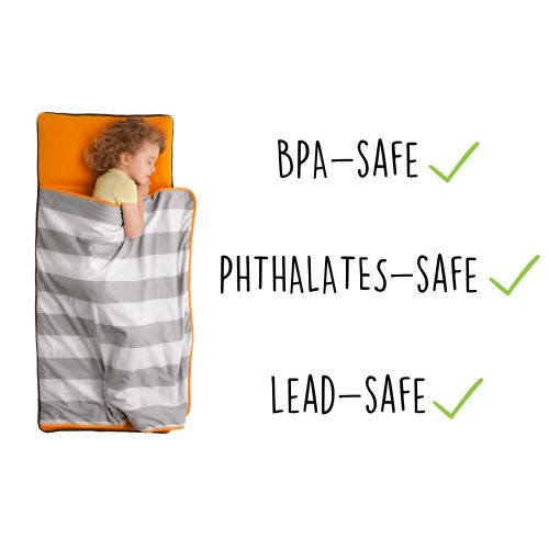  The Shrunks Zipaire Toddler Siesta Nap Pad, Orange/Grey