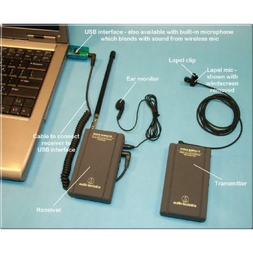  The Sound Professionals Sound Professionals - Wireless USB High Gain, High Sensitivity Omnidirectional Lapel Microphone and Headphone Monitor - (Includes PRO-88W-MT830 and USB Audio Adapter)