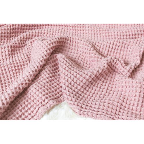  The Sugar House Cloud Blanket in Blush Pink - Made from Soft and Lofty Waffle Gauze - 100% Cotton - 36 x 40 - Baby Girl Gift