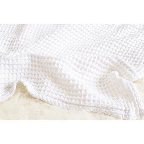  The Sugar House Cloud Blanket in White - Made from Soft and Lofty Waffle Gauze - 100% Cotton - 36 x 40 - Baby Girl Gift