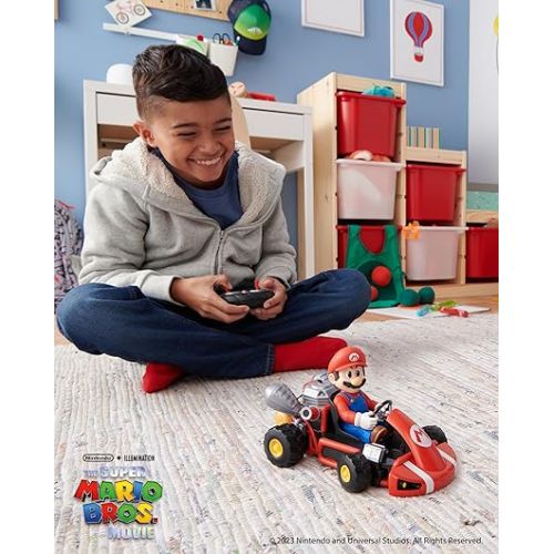  Nintendo Mario Rumble Kart RC Racer 2.4Ghz, with Full Function Steering Create 360 Spins, Whiles and Drift! - Up to 100 ft. Range - for Kids Ages 4+