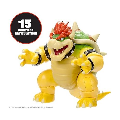  THE SUPER MARIO BROS. MOVIE 7-Inch Feature Bowser Action Figure with Fire Breathing Effects