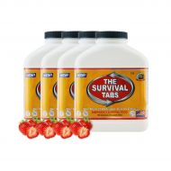 The Survival Tabs Emergency Food Survival Protein Substitute MRE Tabs - Vitality Sciences Survival tabs (8 week supply) (4 bottle x 180 tablets = 720 Tablets/Strawberry)