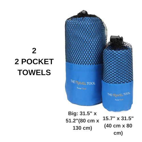  The Travel Tool Travel Kit Travel Set 15 Products Packing Cube, 2x Towels, Water Bottle, Neck Pillow, Toothbrush, Sewing Kit, Collapsible Cup, 3x 3.3 fl.oz Bottles, Shopping Bag, Washing Bag, Slee