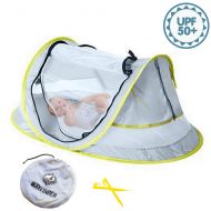 The Wayfinder Co. Wayfinder TravelTot, Baby Travel Tent Portable Baby Travel Bed Indoor & Outdoor Travel Crib Baby Beach Tent UPF 50+ UV Protection w/Mosquito Net and 2 Pegs