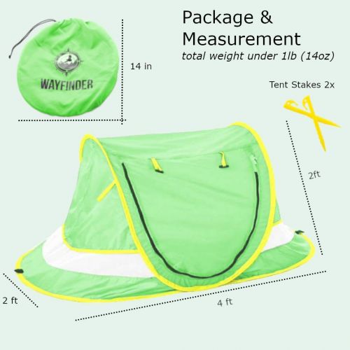  The Wayfinder Co. Wayfinder TravelTot, Baby Travel Tent Portable Baby Travel Bed Indoor & Outdoor Travel Crib Baby Beach Tent UPF 50+ UV Protection w/Mosquito Net and 2 Pegs