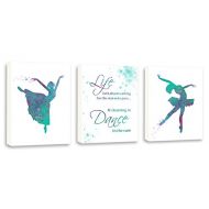Kularoux Wall Art Quote, Dance Studio Wall Art, Girls Art, Art For Kids, Dance Art, Set Of Three Limited Edition Gallery Wrapped Canvases