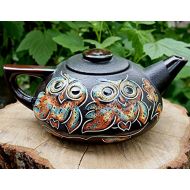 The ceramic teapot is made of high-quality potter Handmade ceramic teapot, Owl gifts, House warming gift, Pottery teapot, Kitchen gifts, 33.8 oz, Gifts for mom: Kitchen & Dining