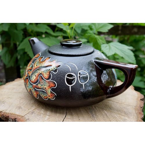  The ceramic teapot is made of high-quality potter Handmade ceramic teapot, Owl gifts, House warming gift, Pottery teapot, Kitchen gifts, 33.8 oz, Gifts for mom: Kitchen & Dining