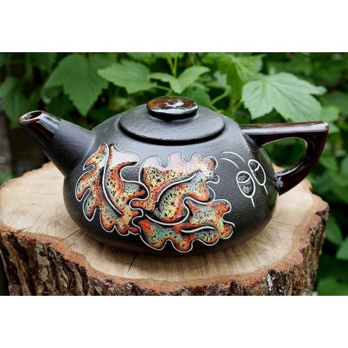  The ceramic teapot is made of high-quality potter Handmade ceramic teapot, Owl gifts, House warming gift, Pottery teapot, Kitchen gifts, 33.8 oz, Gifts for mom: Kitchen & Dining
