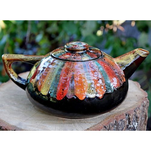  The ceramic teapot is made of high-quality potter Teapot rainbow, Handmade ceramic teapot, Anniversary gifts for couples, Multicolor stoneware teapot, Best Gift For Women Men: Kitchen & Dining