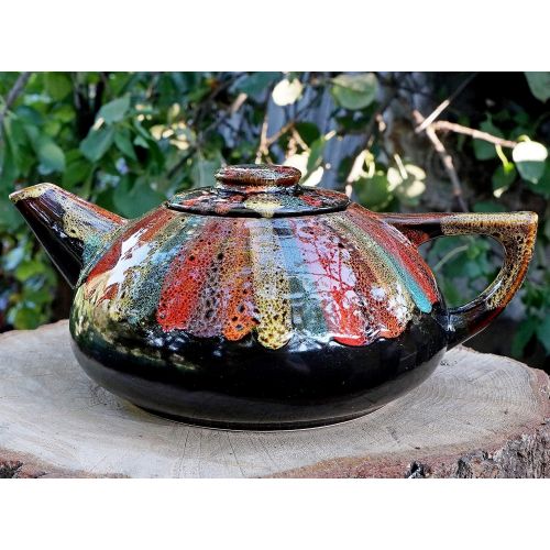  The ceramic teapot is made of high-quality potter Teapot rainbow, Handmade ceramic teapot, Anniversary gifts for couples, Multicolor stoneware teapot, Best Gift For Women Men: Kitchen & Dining