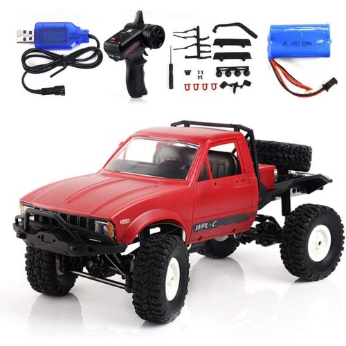  The perseids RC Military Truck 1/16 Scale Rock Crawler 2.4Ghz Radio Controlled Off-Road Car RC Hobby Car All Terrain Car, Ideal Gift for Kids Youths Adults in Red(Red)