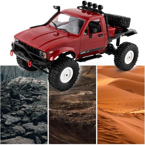  The perseids RC Military Truck 1/16 Scale Rock Crawler 2.4Ghz Radio Controlled Off-Road Car RC Hobby Car All Terrain Car, Ideal Gift for Kids Youths Adults in Red(Red)