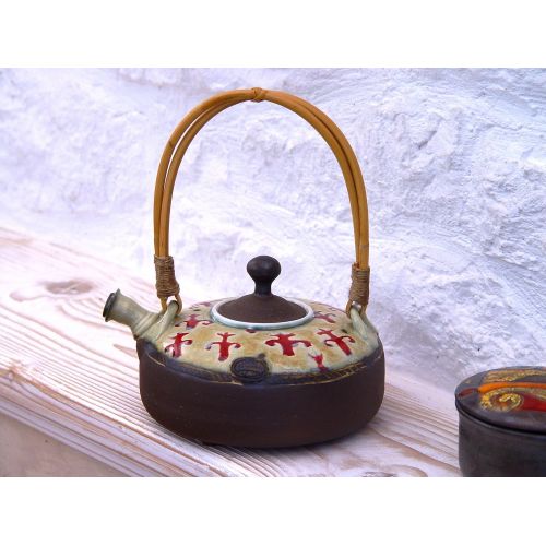  The teapot is an unique piece of art. It is wheel Stoneware Teapot, Tea Maker, Tea Pottery, Handmade Pottery, Pot for Tea, Tea Ware Pottery Teapot, Artistic Tea Kettle, Danko Pottery: Kitchen & Dining