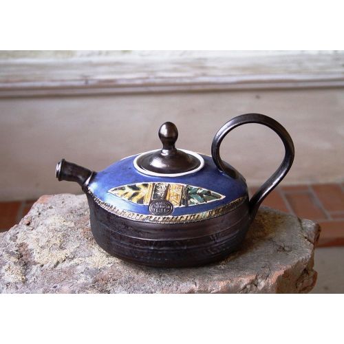  The teapot is wheel thrown on a pottery wheel, th Pottery Teapot. Ceramic Tea Pot. Handmade and Hand Painted Clay Teapot, Danko Pottery, Artisan Pottery, Wheel Thrown Pottery: Kitchen & Dining