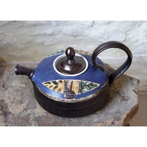  The teapot is wheel thrown on a pottery wheel, th Pottery Teapot. Ceramic Tea Pot. Handmade and Hand Painted Clay Teapot, Danko Pottery, Artisan Pottery, Wheel Thrown Pottery: Kitchen & Dining