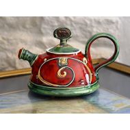 The teapot is wheel thrown on a pottery wheel, th Teapot for One, Small Handmade Pottery Tea Pot. Cute Ceramic Gift, Clay Teapot, Ceramic Art, Danko Handmade Pottery, Gift for Loved One: Kitchen & Dining