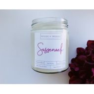 The904Store Wicks + Words - Sassenach - Outlander Inspired Natural Soy Candle